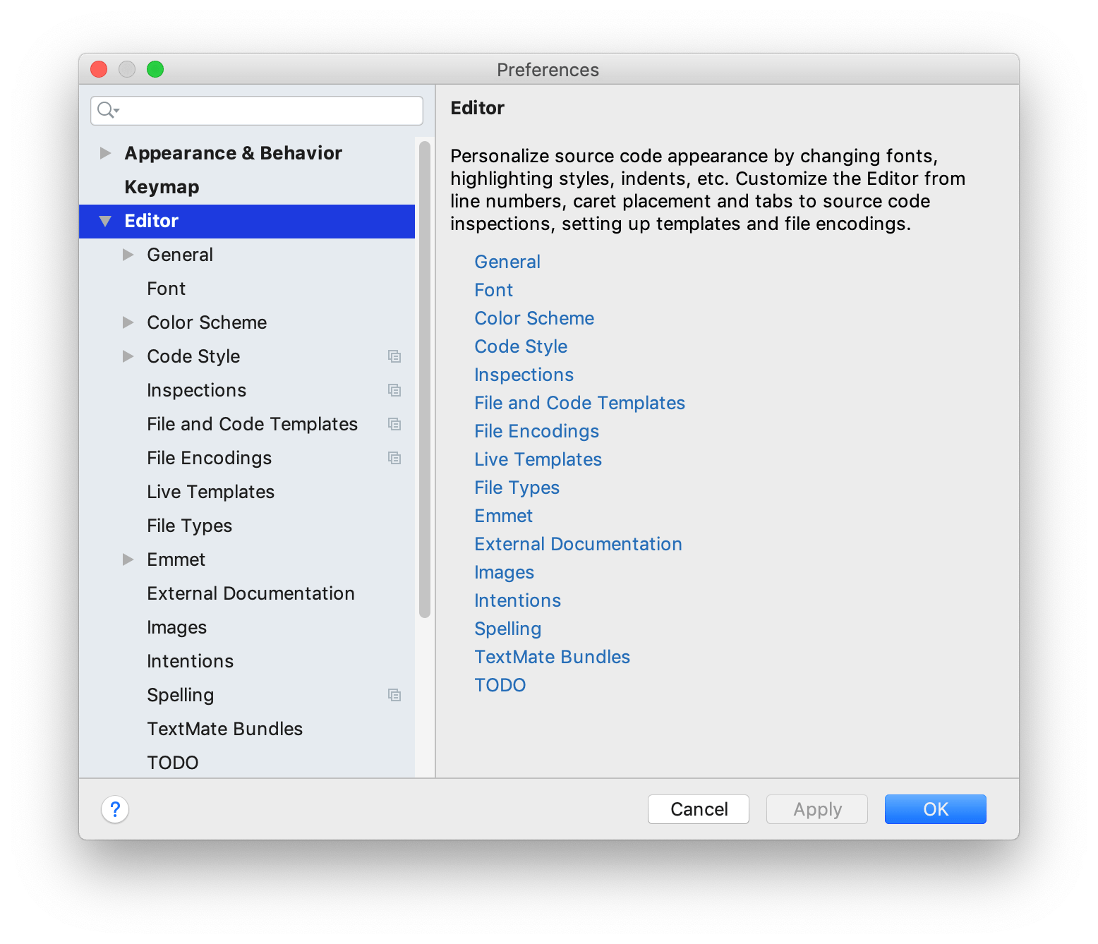 editor settings editor settings