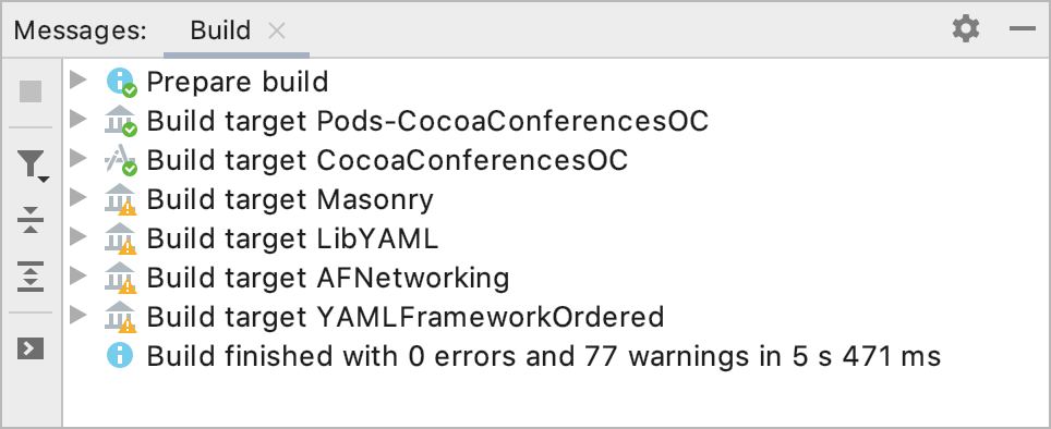 Messages tool window Messages tool window