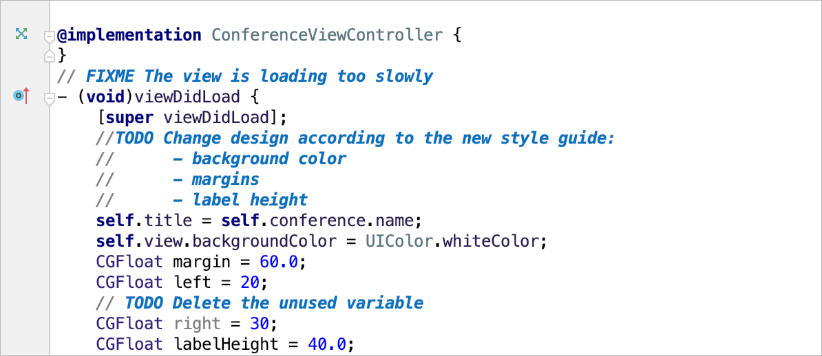 Example of TODO comment Example of TODO comment