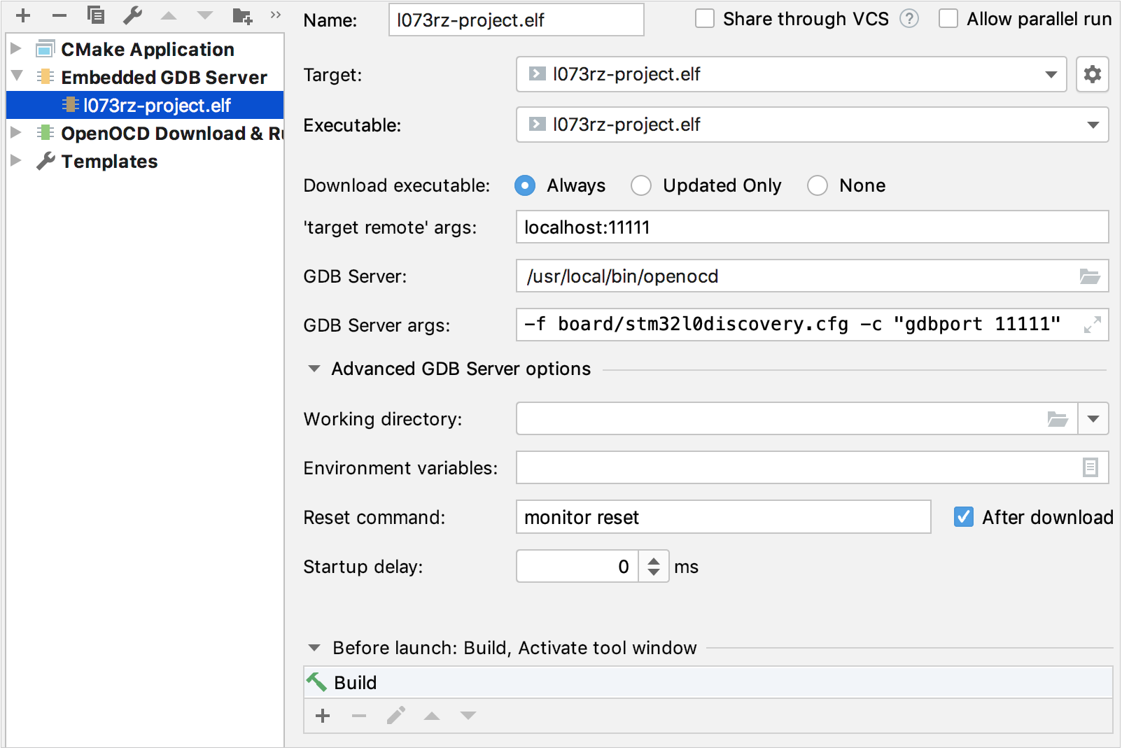Embedded GDB Server configuration Embedded GDB Server configuration