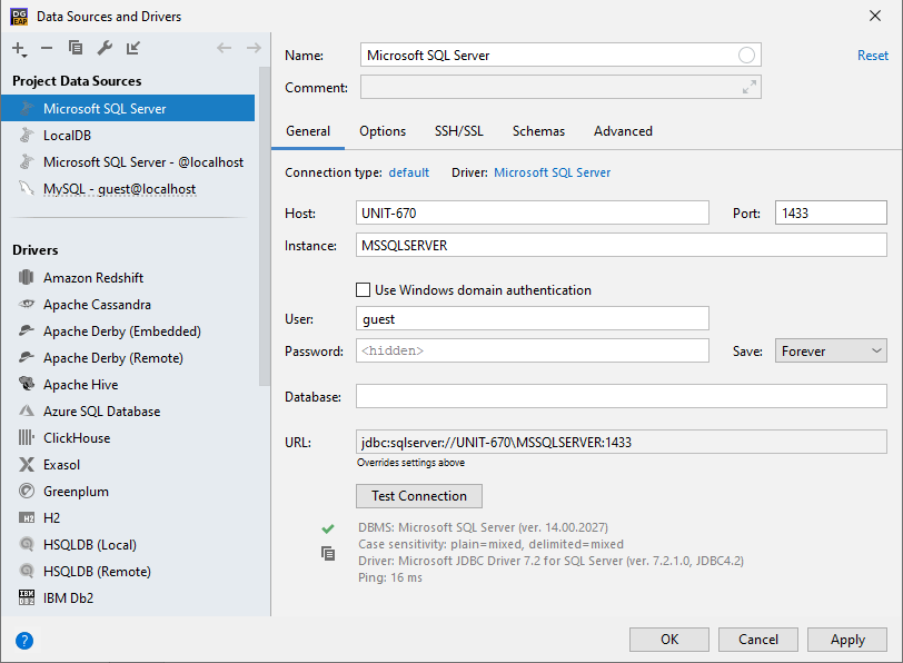 dbvisualizer connect to ms sql server
