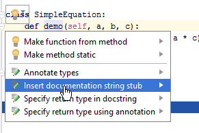 Insert documentation string stub
