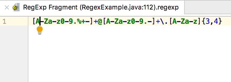 A scratch file with the current regex