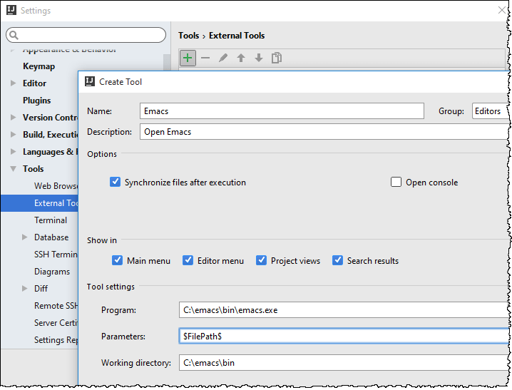 use external editor with tagspaces