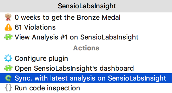 SensioLabsInsight sync SensioLabsInsight sync