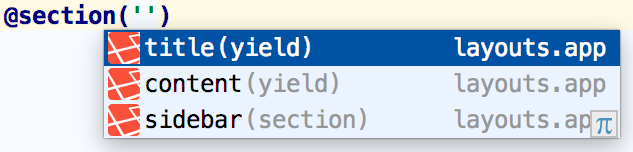 Laravel Blade section completion Laravel Blade section completion