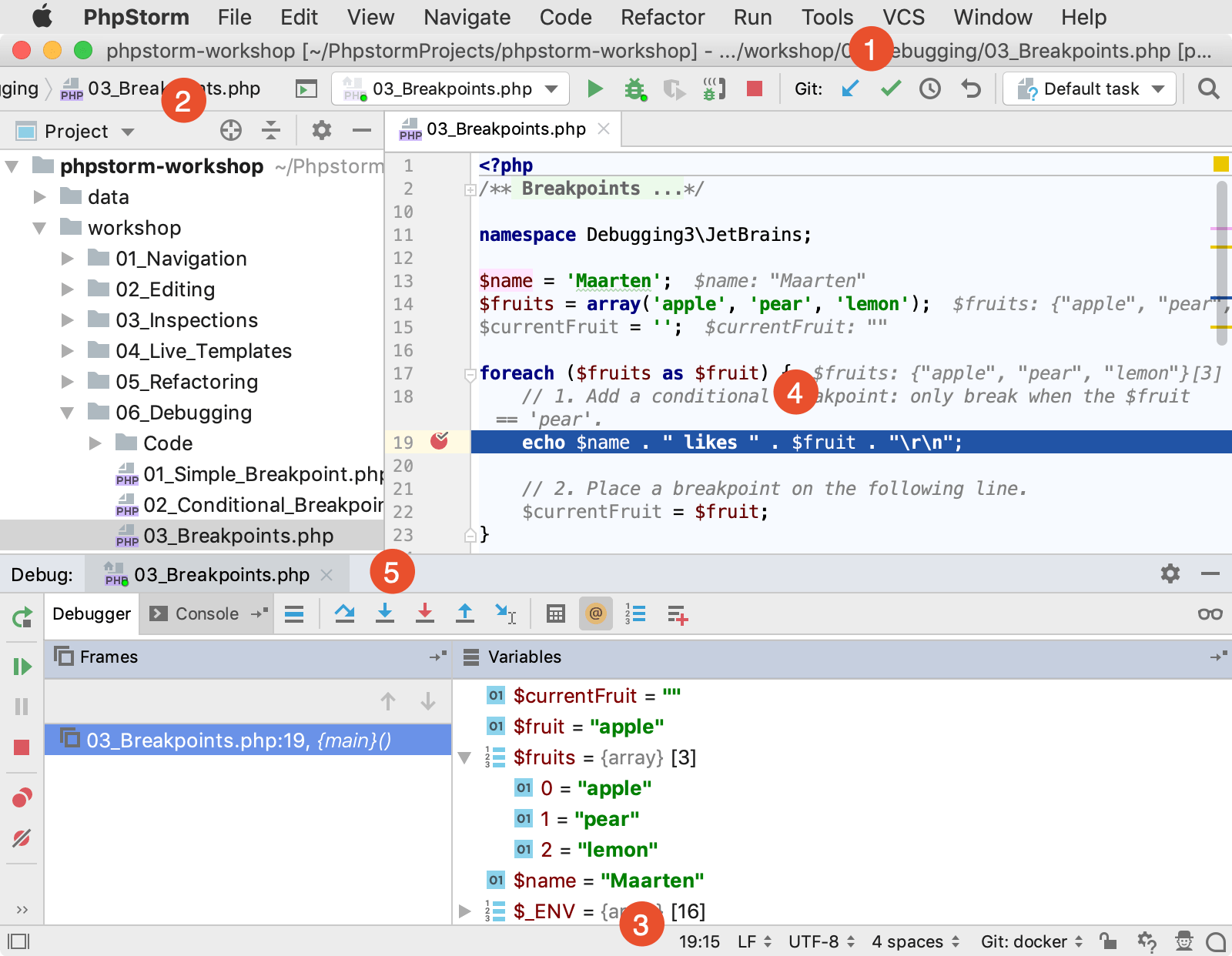 PhpStormユーザーインターフェースの概要 PhpStorm user interface overview