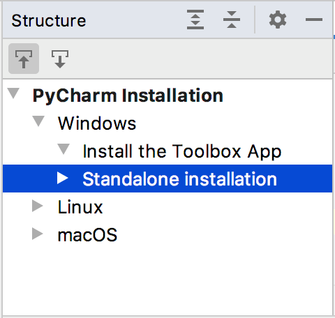 Structure tool window Structure tool window