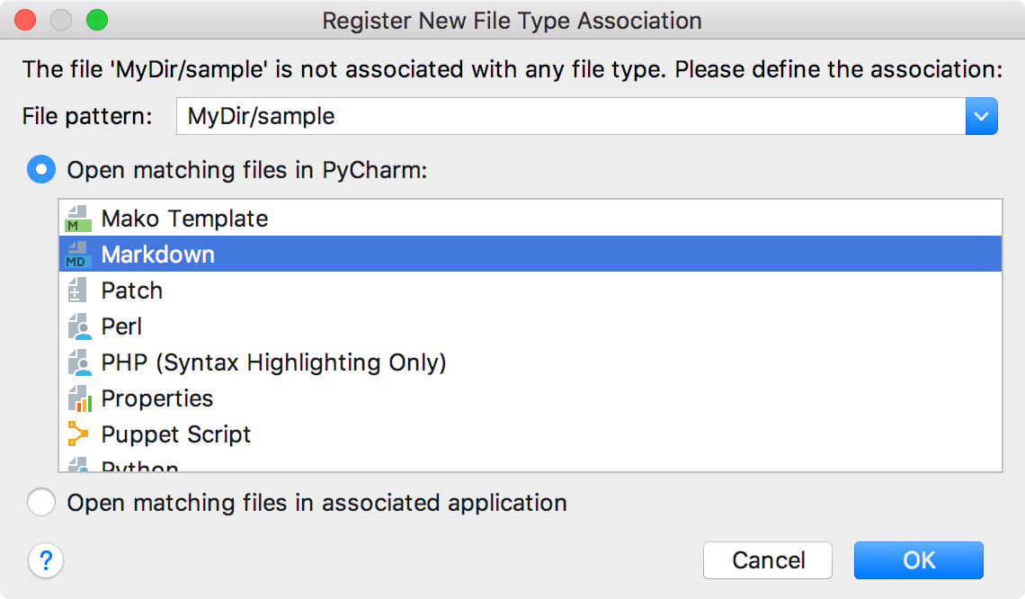 Register a file type