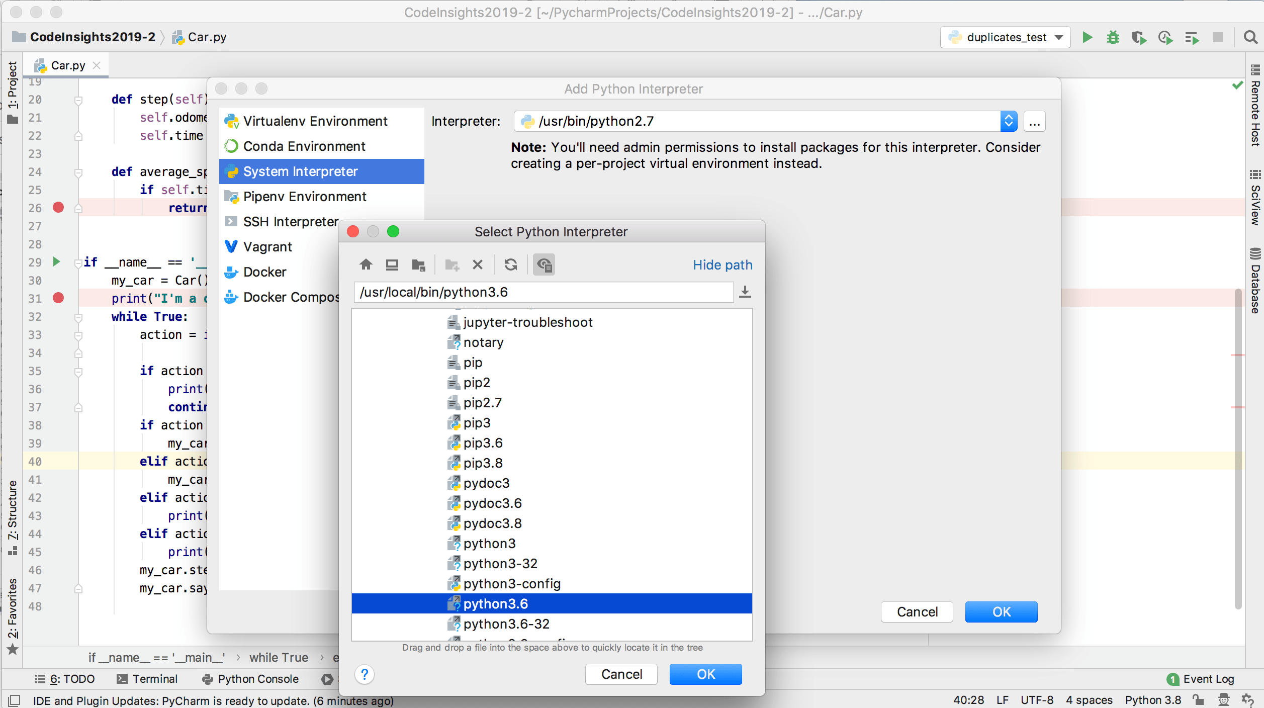 Configure A System Interpreter Help PyCharm