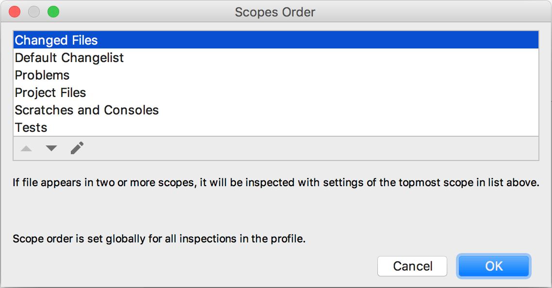 Changing the order of scopes