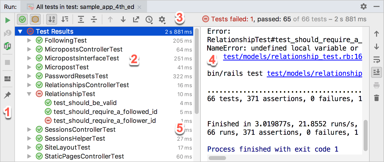 Test runner tab Test runner tab