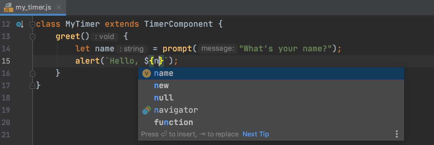 Code completion Code completion