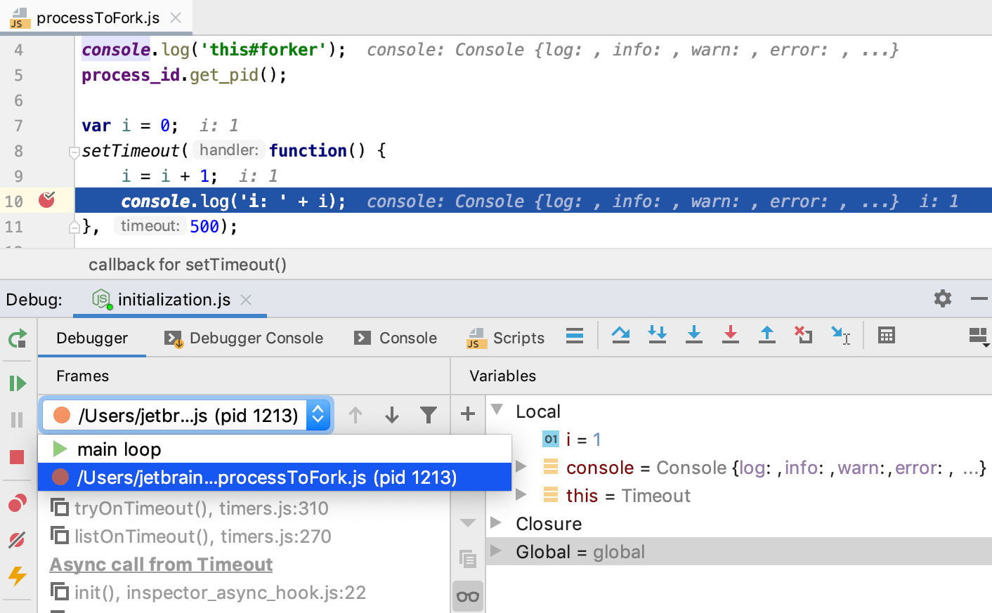 Node.js application: Multi-process debugging Node.js application: Multi-process debugging