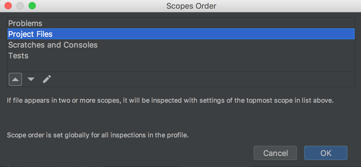 Changing the order of scopes