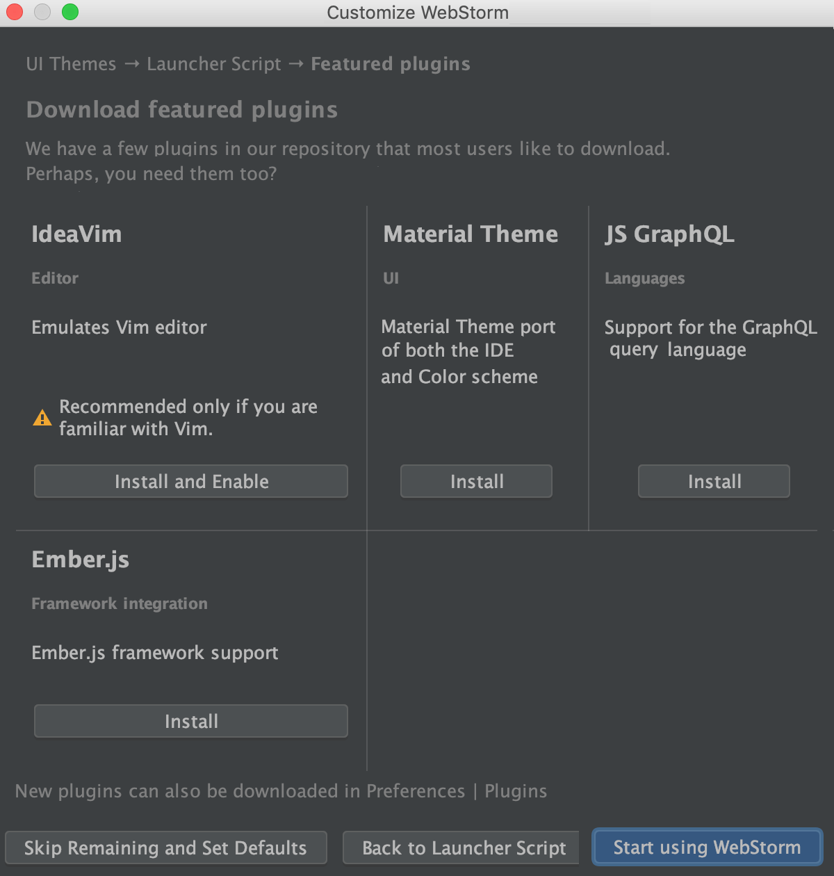 Install additional plugins Install additional plugins