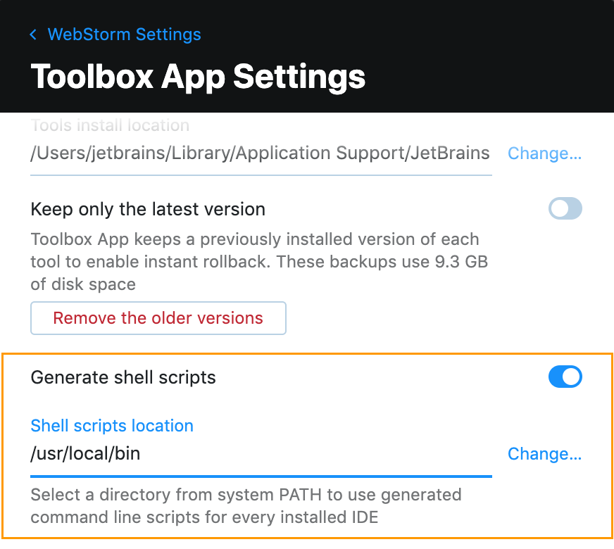 Toolbox App Settings Toolbox App Settings