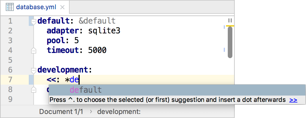 YAML: complete alias YAML: complete alias