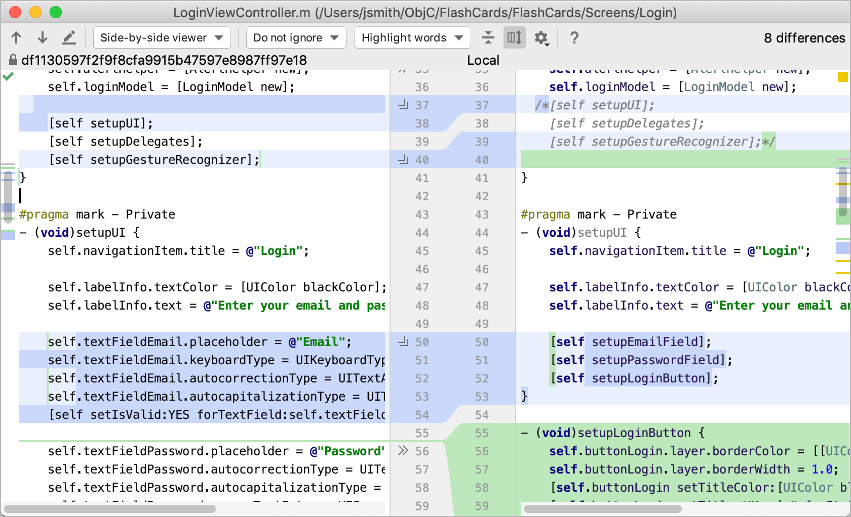 comparing files comparing files