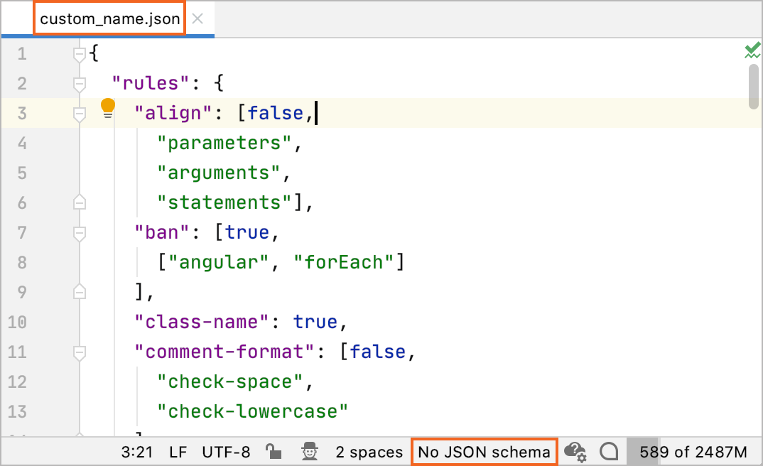 No JSON schema for the current file No JSON schema for the current file