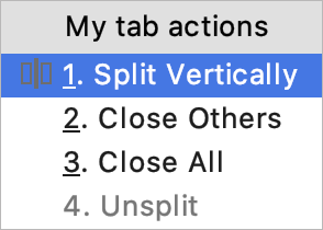 Access an action from a quick list Access an action from a quick list