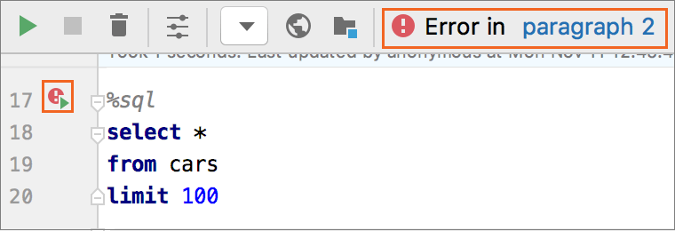 Execution with errors occurred Execution with errors occurred