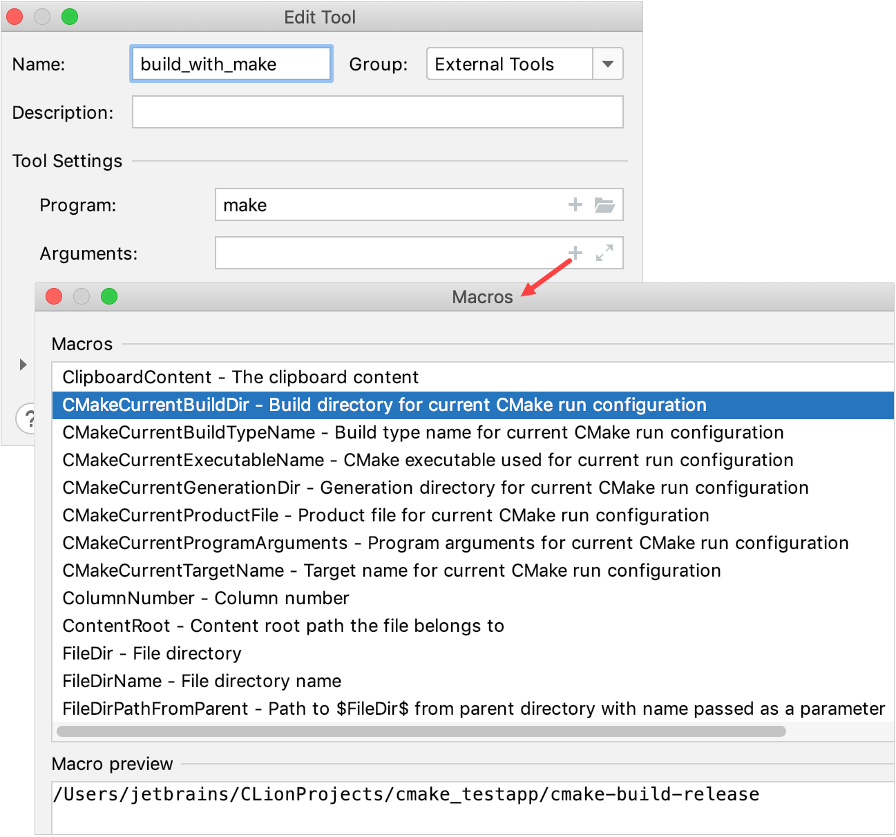 CMake macros for external tools CMake macros for external tools