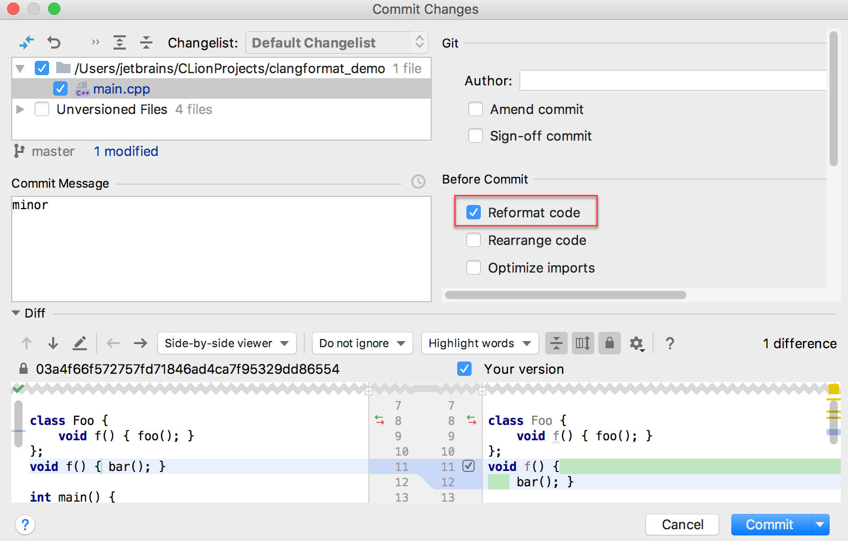 clion clang format