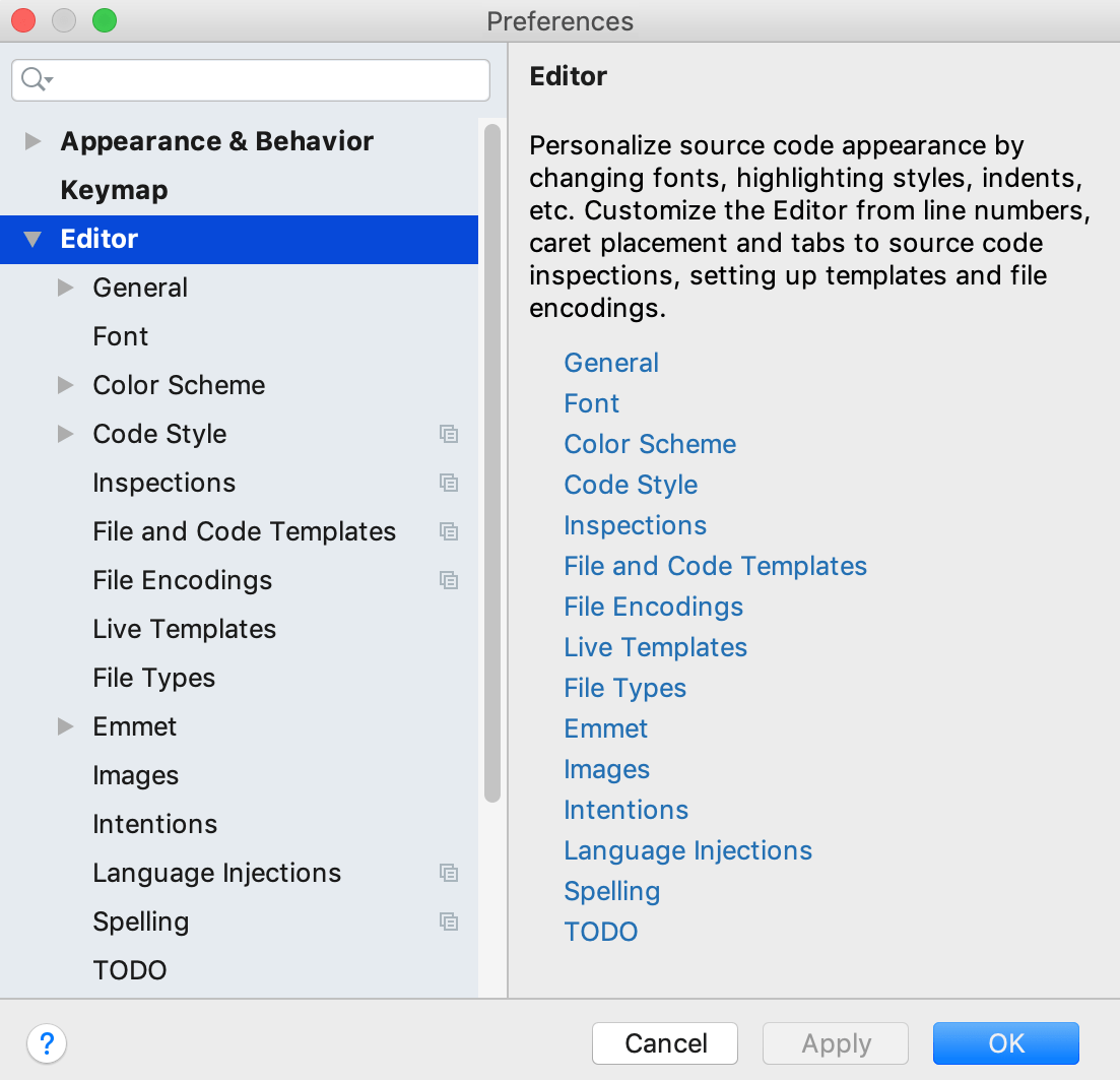editor settings editor settings