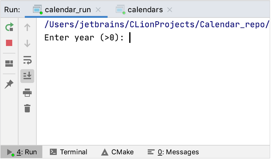 Tabs in the Run tool window Tabs in the Run tool window