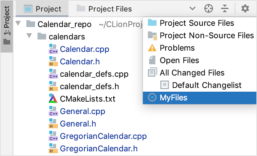 Scope in the Project tool window Scope in the Project tool window