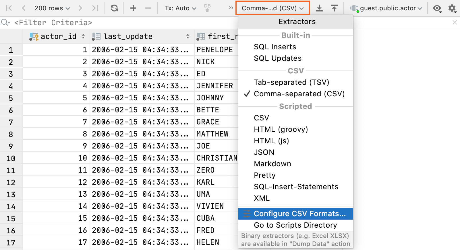 Configure CSV Formats Configure CSV Formats