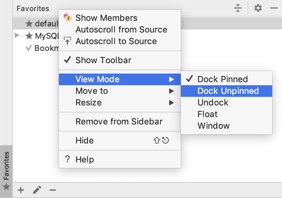 Docked and undocked mode Docked and undocked mode