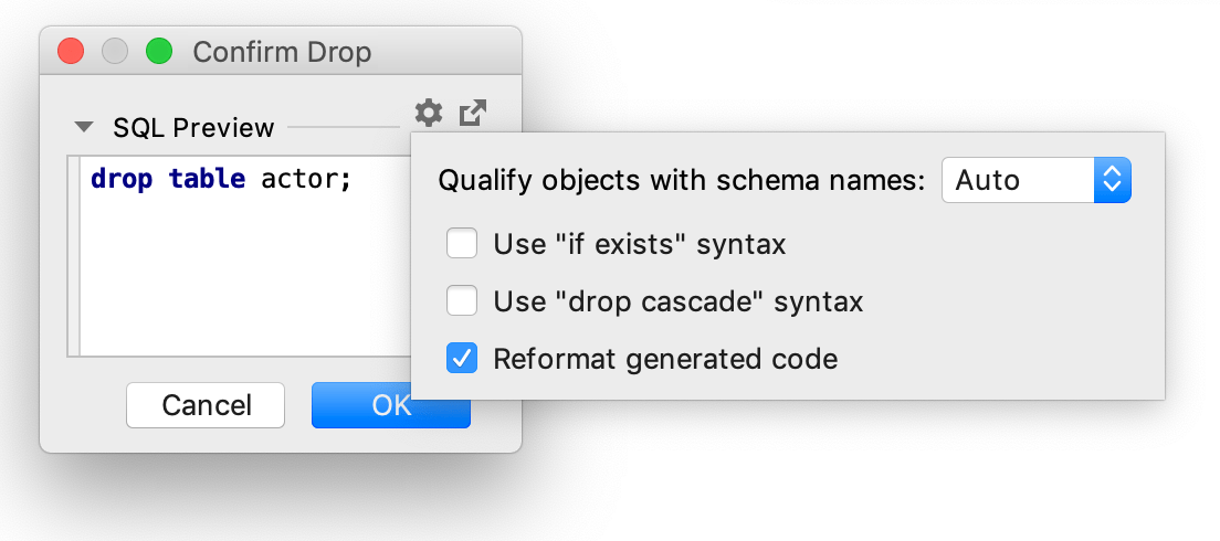 The Confirm Drop dialog The Confirm Drop dialog