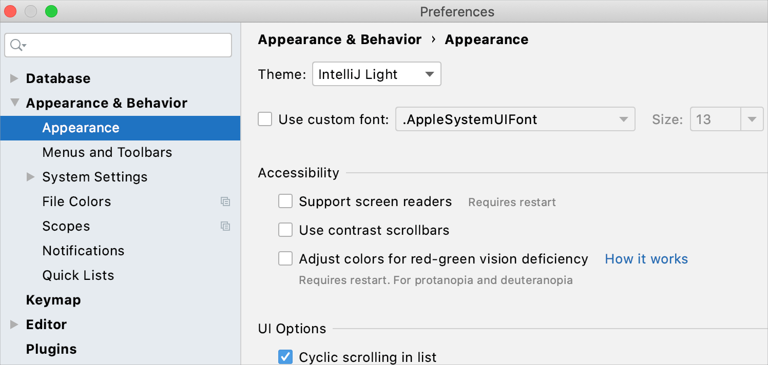 Global settings marked in the Settings/Preferences dialog Global settings marked in the Settings/Preferences dialog