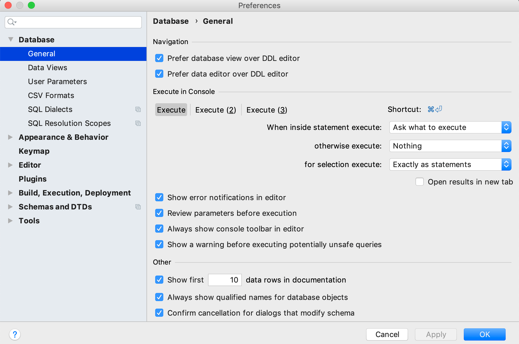 Modify console settings Modify console settings