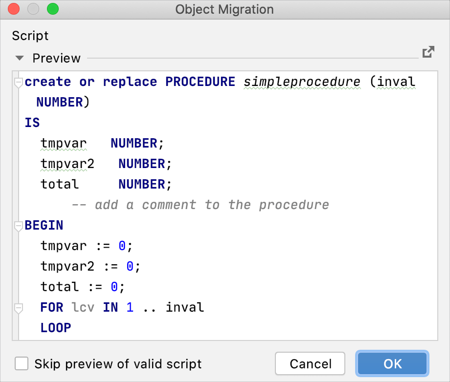 The Object Migration Dialog The Object Migration Dialog