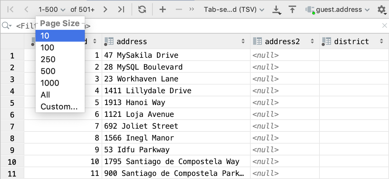 Change a number of rows in the result set Change a number of rows in the result set