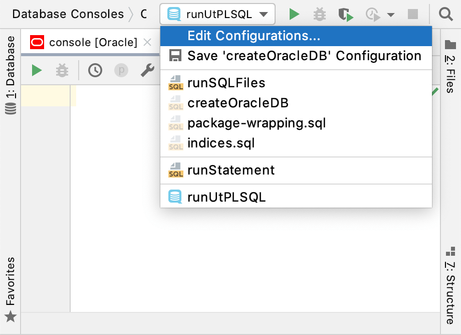 The Edit Run Configuration window The Edit Run Configuration window