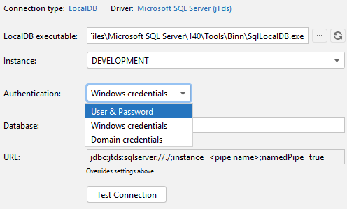 Select the authentication type Select the authentication type