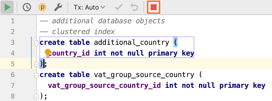 Terminate statement execution Terminate statement execution