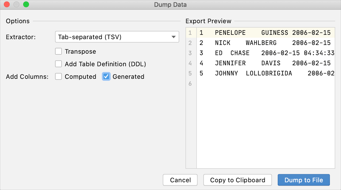 A new design of the Export Data dialog A new design of the Export Data dialog