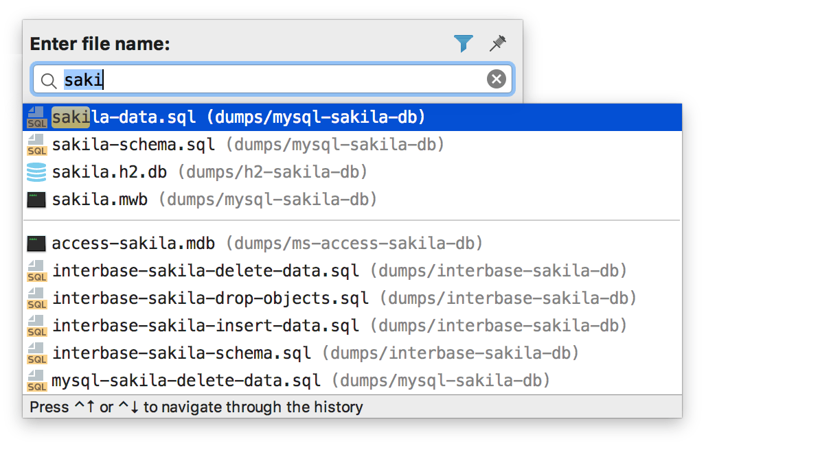 The find file dialog The find file dialog