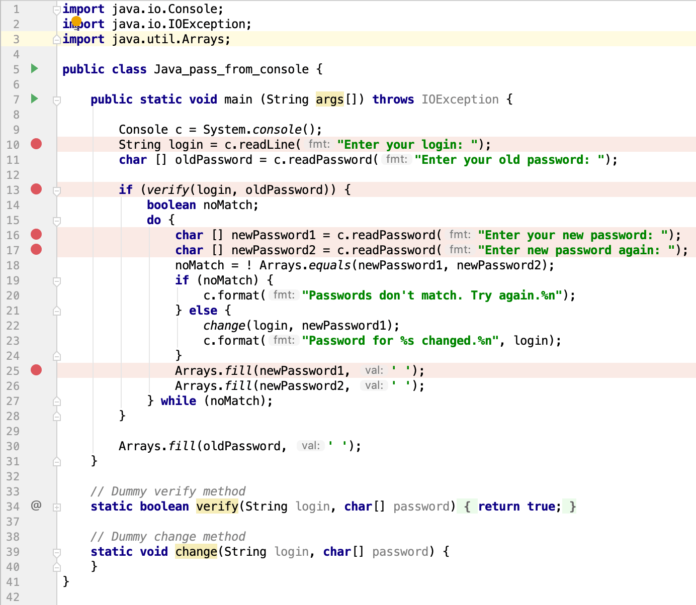 Set breakpoints