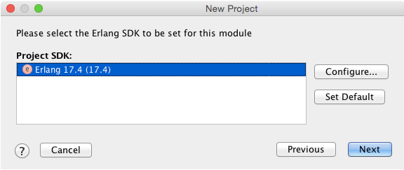 erlang create new project sdk