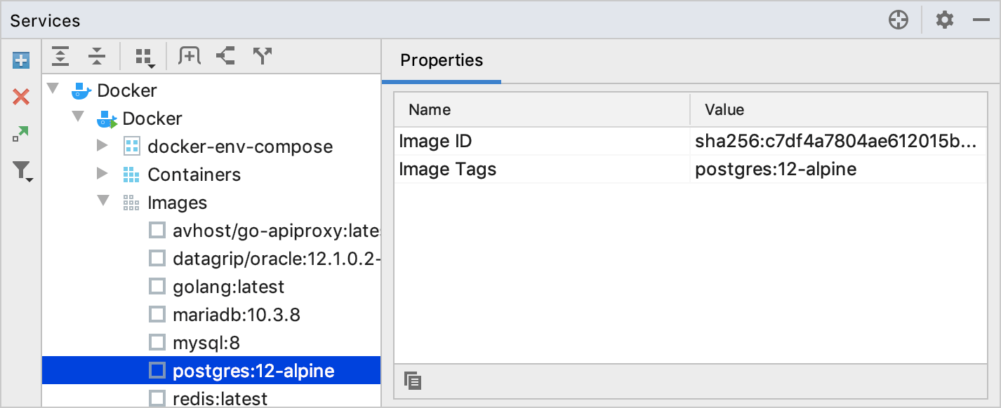 Docker image properties Docker image properties