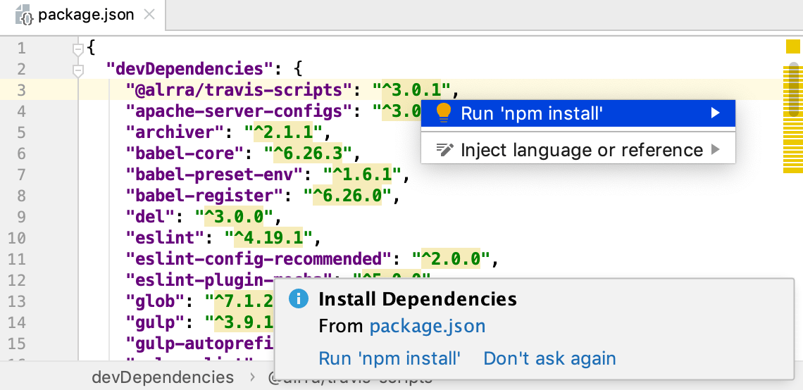 Install dependencies for the HTML5 Boilerplate project Install dependencies for the HTML5 Boilerplate project