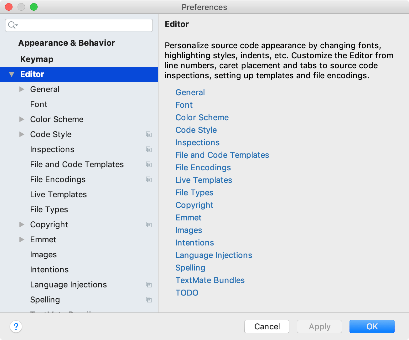 editor settings editor settings