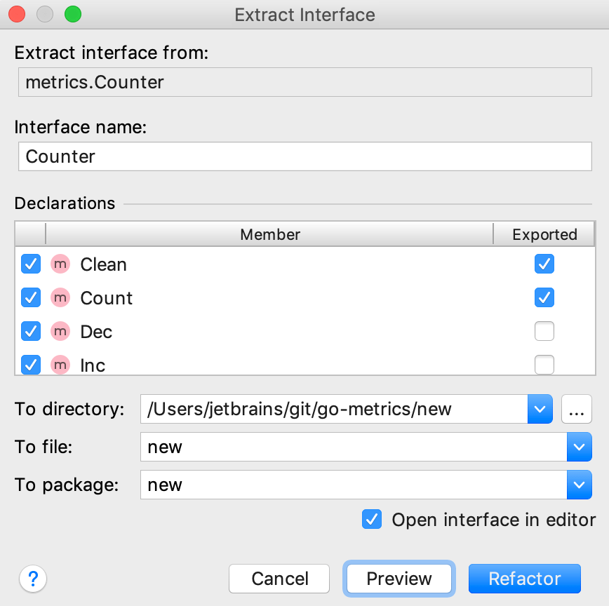 Extract an interface Extract an interface