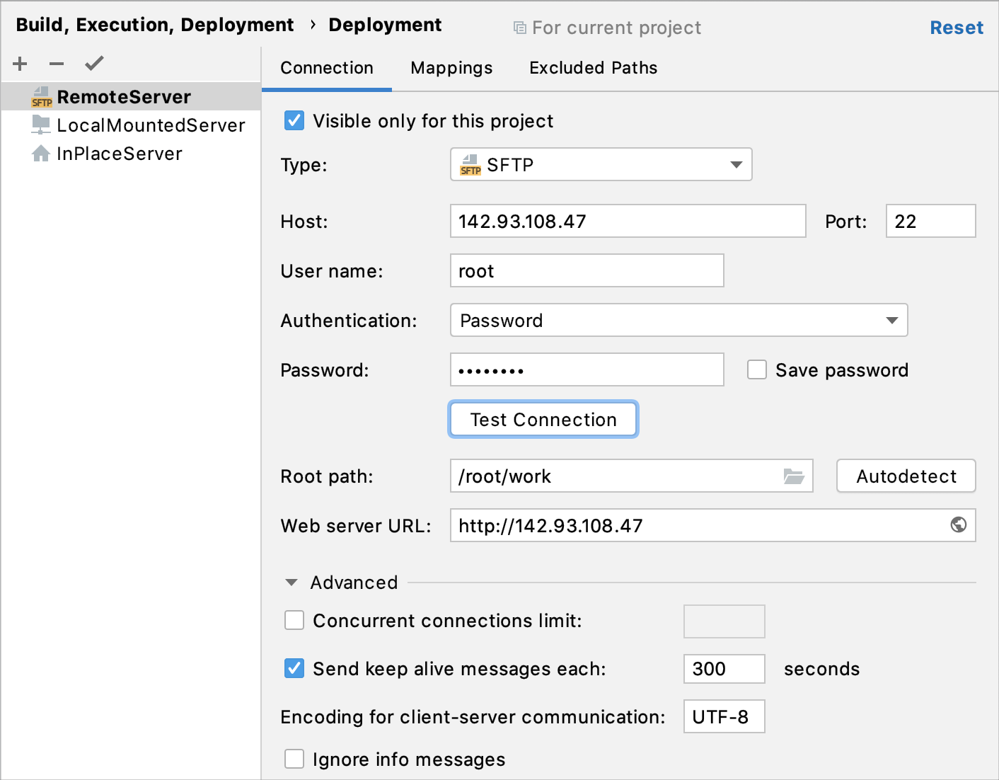 Remote server configuration Remote server configuration